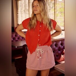 bohme Sloane Red and White Striped Skort - XS